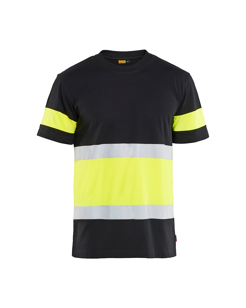 Blakläder Hi-Vis T-särk kl.1 must/neoonkollane