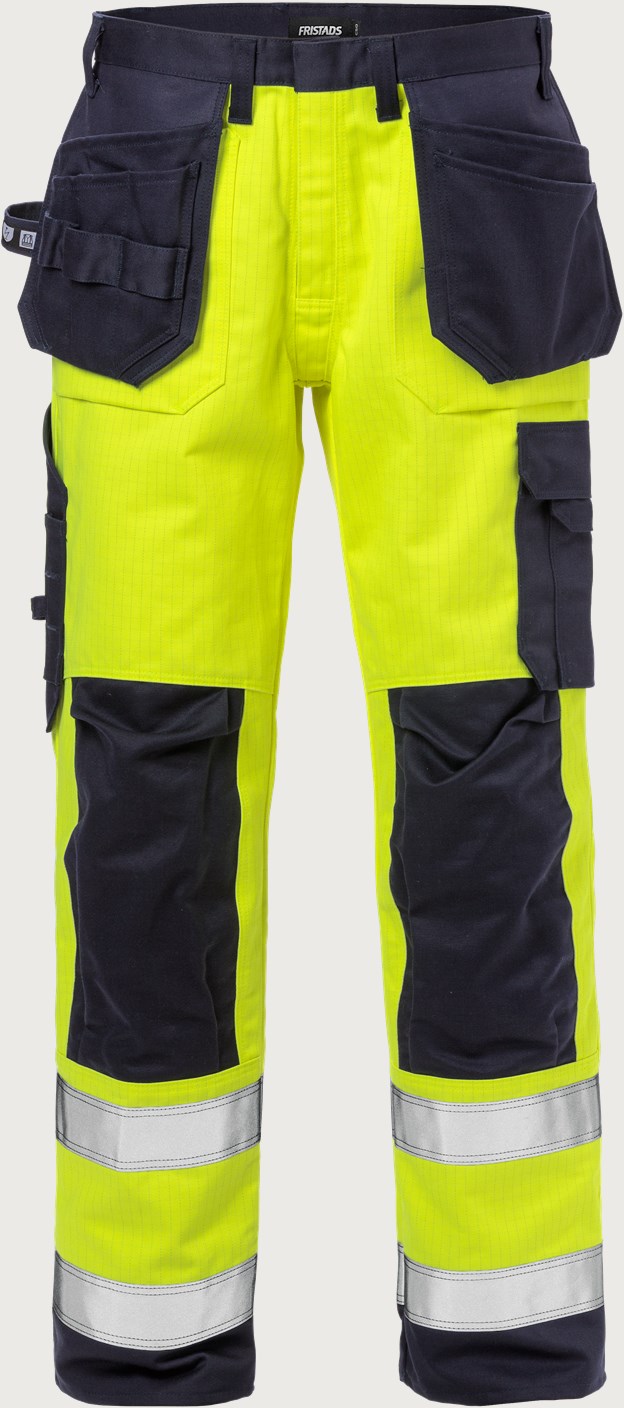 Fristads FLAME CRAFTSMAN 2584 FLAM CORE Multinorm Hi-Vis püksid kl2 kollane/tumesinine