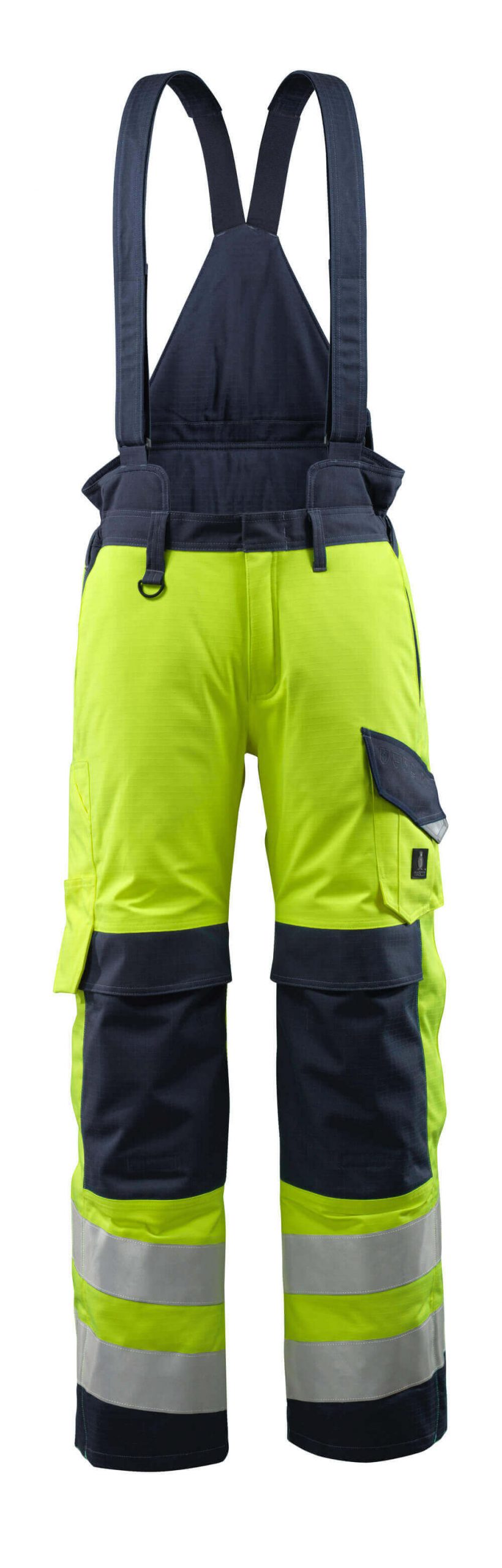 MASCOT Multisafe Inherent tuletõkkega HI-VIS kl.2 veekindlad talvetraksipüksid kollane/tumesinine