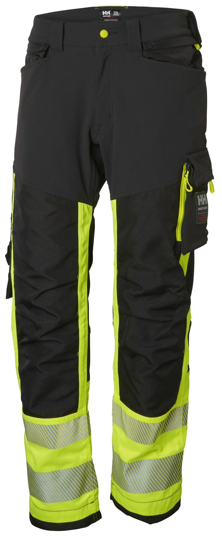 Helly Hansen ICU eemaldatavate ripptaskutega püksid HI-VIS kl.1, kollane