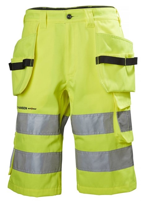 Helly Hansen ALNA lühikesed püksid ripptaskutega HI VIS kl.2, kollane/must