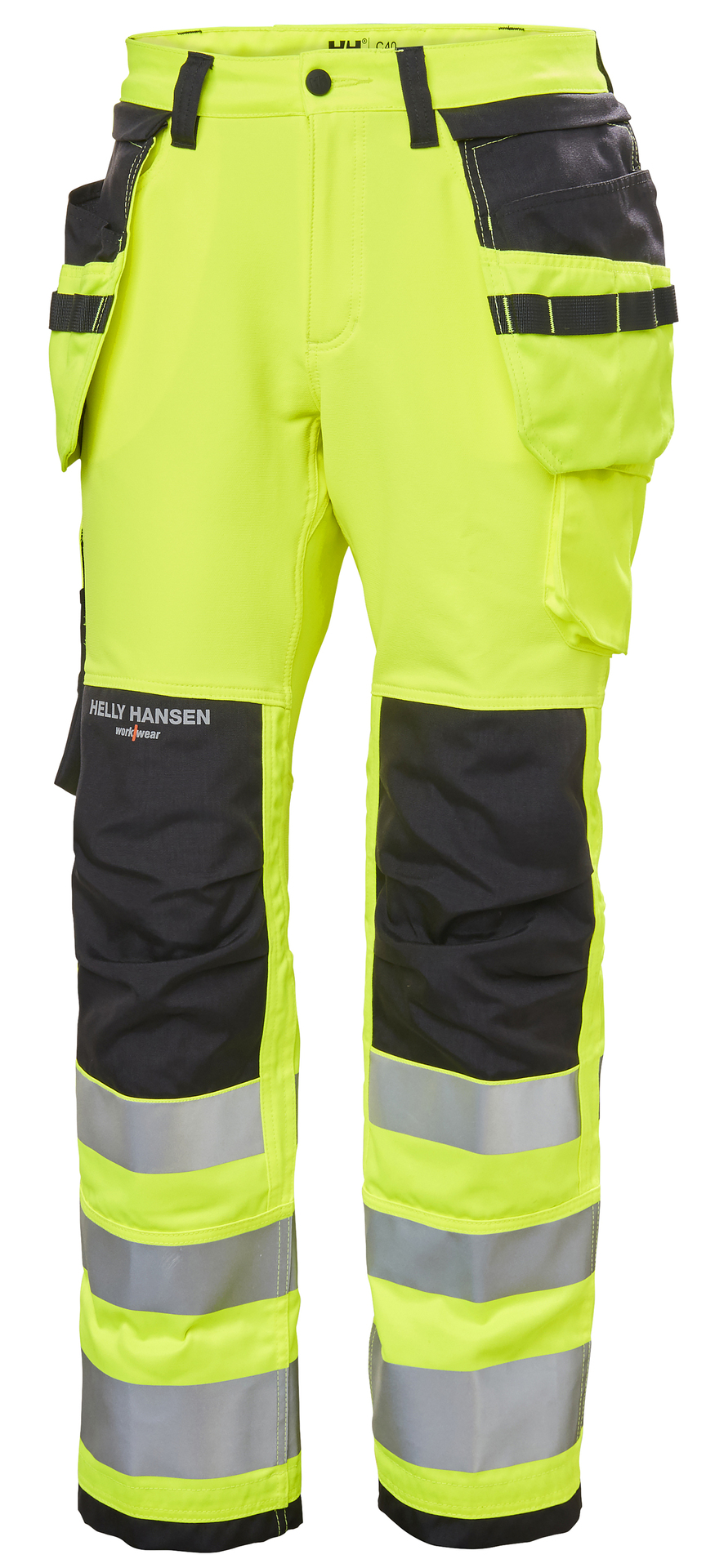 Helly Hansen LUNA CONSTRUCTION 4x stretš naiste püksid ripptaskutega HI-VIS kl.2, kollane