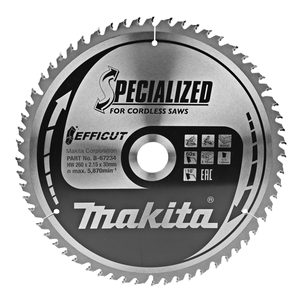 MAKITA saeketas puidule 260x30x2,15mm T60 10°