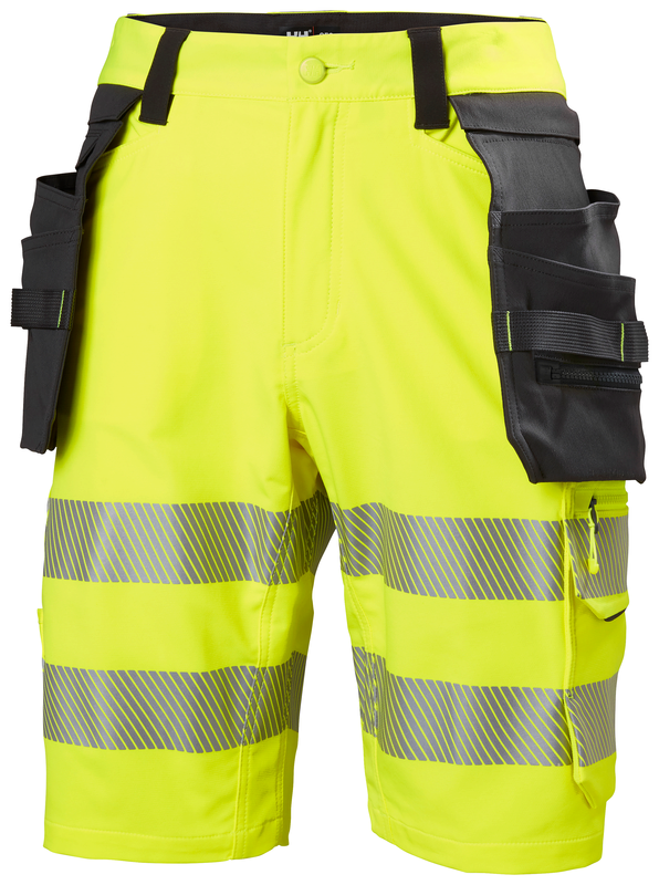 Helly Hansen ICU BRZ lühikesed püksid ripptaskutega HI-VIS kl1 kollane/must