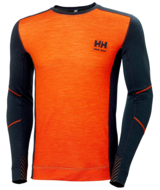 Helly Hansen LIFA MERINO Crewneck termosärk, tumesinine/oranž