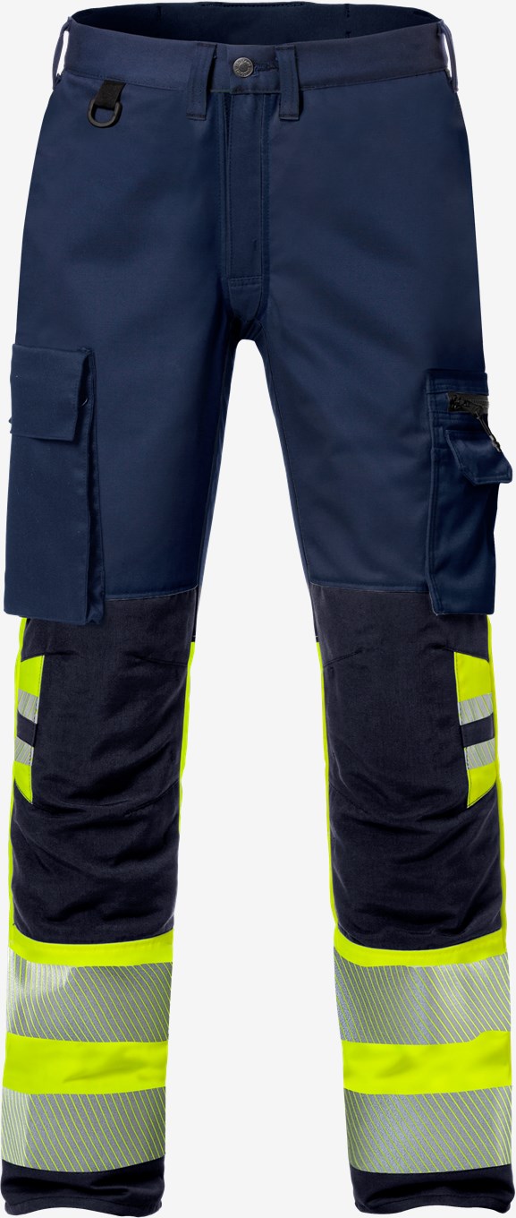 Fristads STIBY 2705 PLU stretšpaneelidega püksid HI-VIS kl.1 tumesinine/kollane