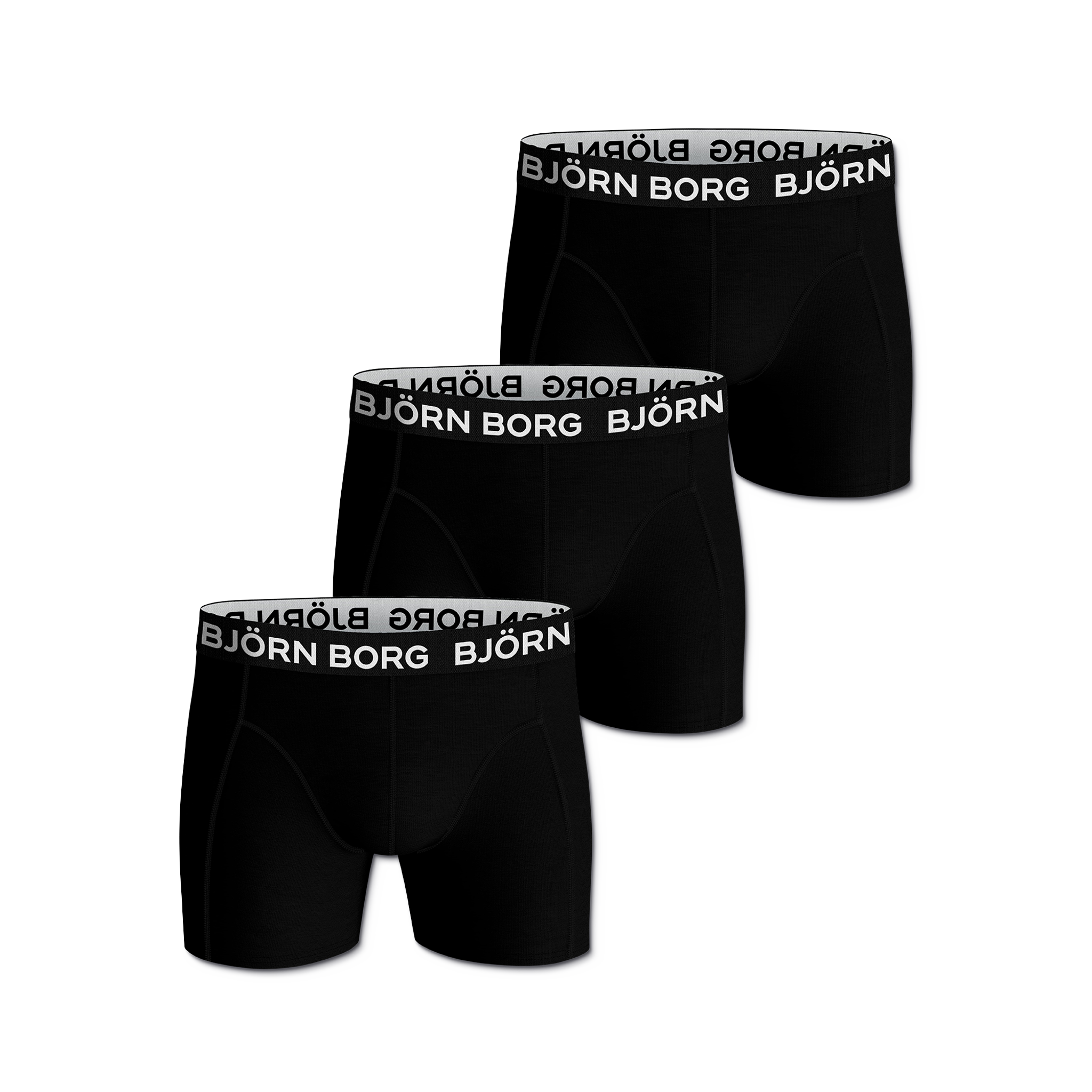 BJÖRN BORG Solid bokserid 3 paari must