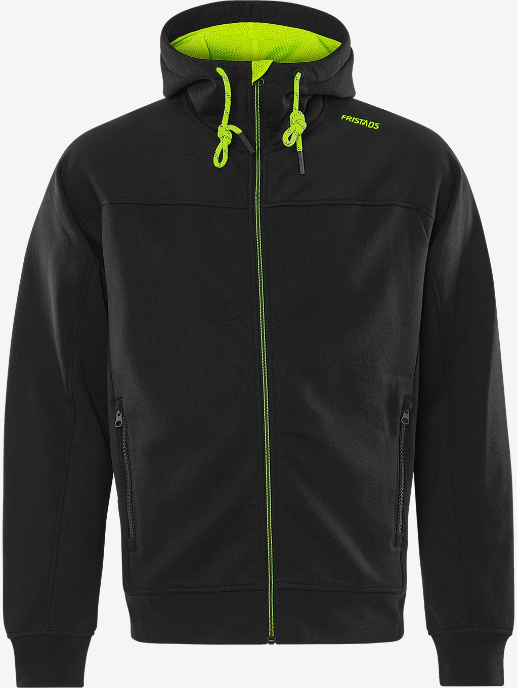 Fristads pusa kapuutsi ja pika lukuga 7550 GSM must/neoonkollane