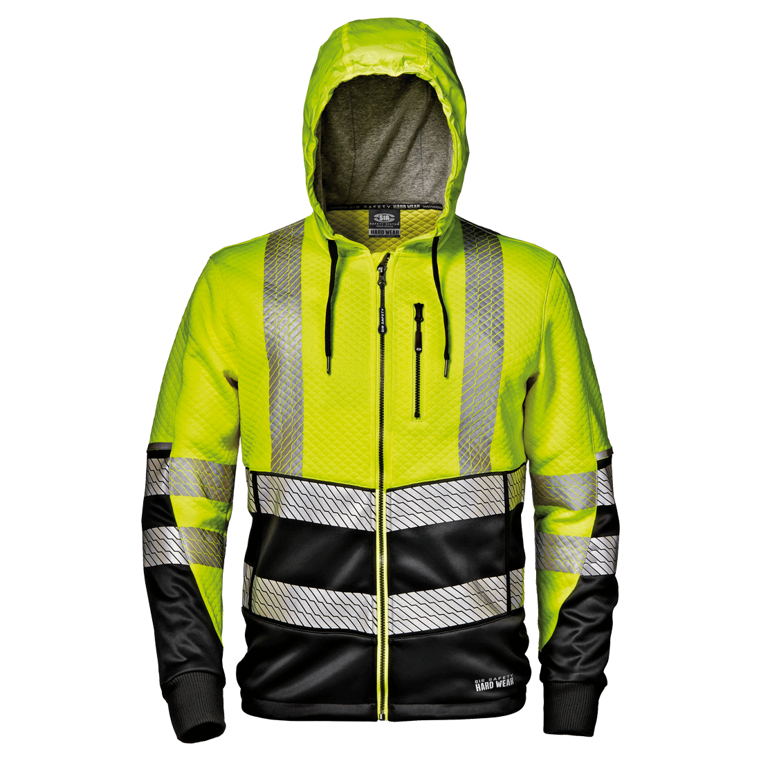 Sir Safety ARROW pusa kapuutsi ja lukuga HI-VIS kl2 kollane/must