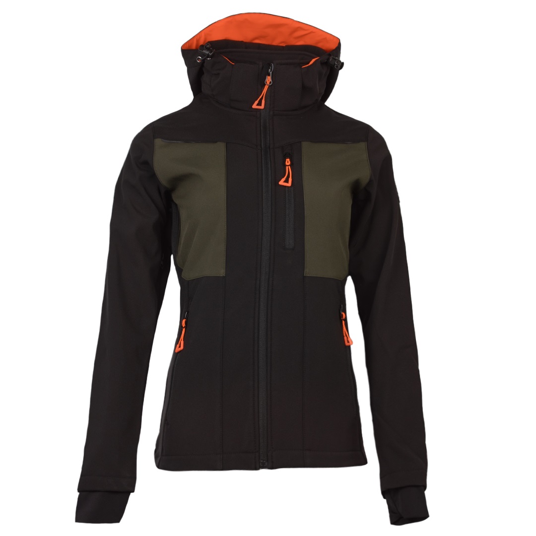HW Casey naiste softshell must/roheline