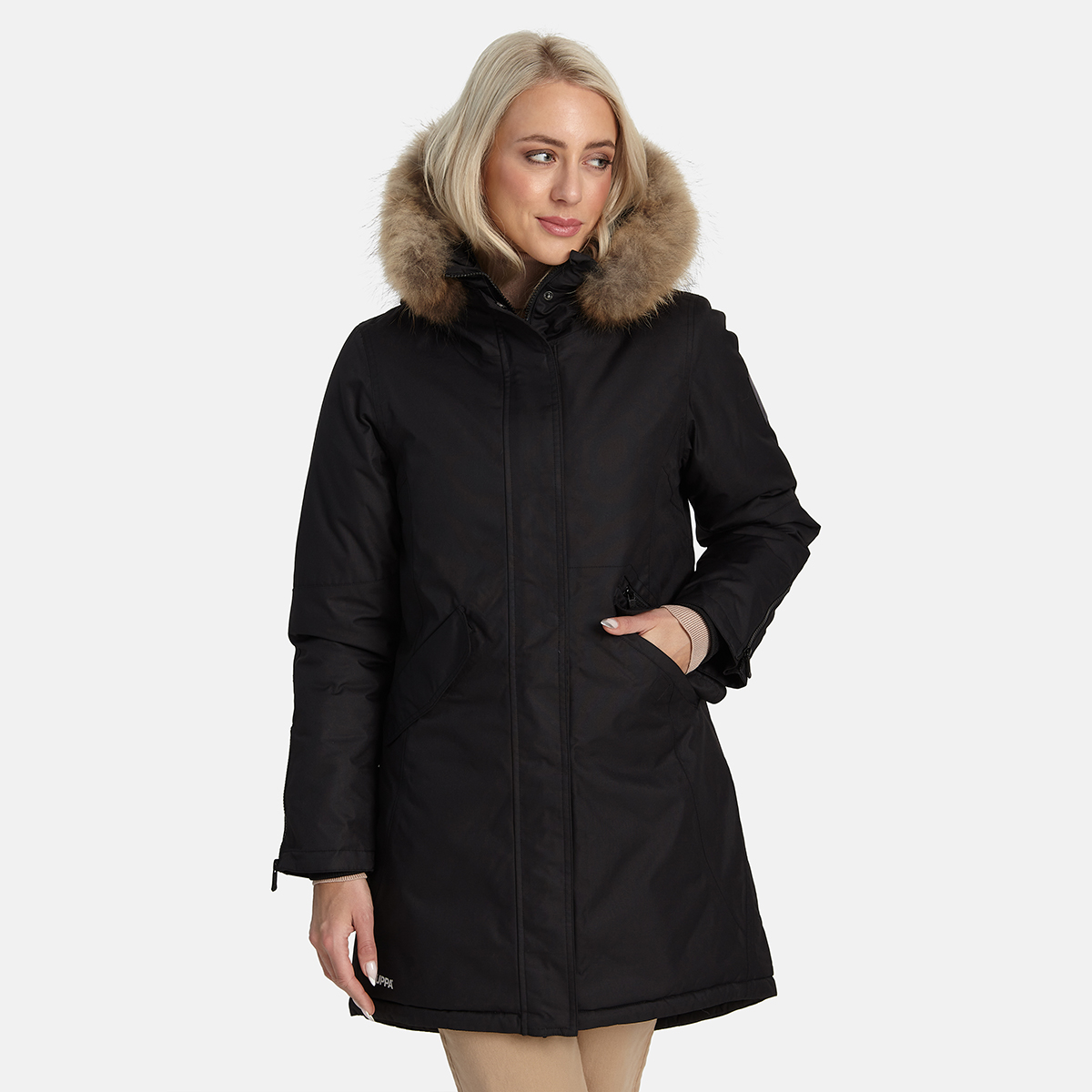 Huppa VIVIAN 1 naiste talveparka naturaalkarvaga 200gr, must